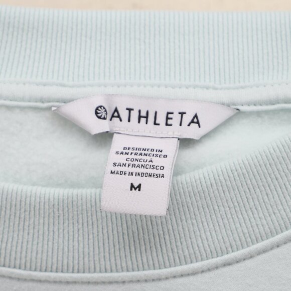NWT ATHLETA Forever Fleece Relaxed Crew Sweatshirt Minty Green Size M - Picture 8 of 10